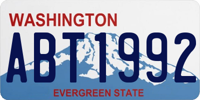 WA license plate ABT1992