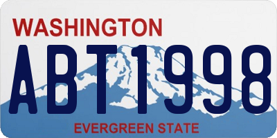 WA license plate ABT1998
