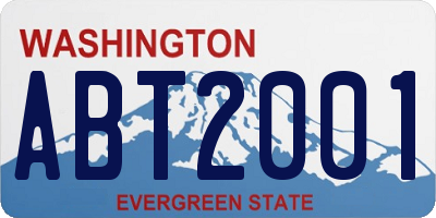 WA license plate ABT2001