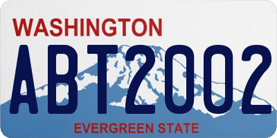 WA license plate ABT2002
