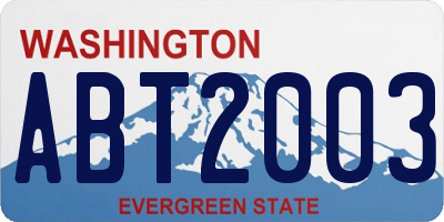 WA license plate ABT2003