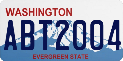 WA license plate ABT2004
