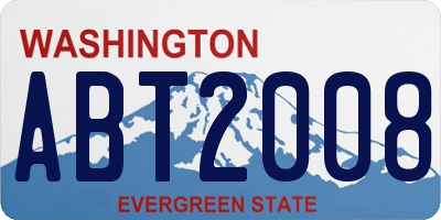WA license plate ABT2008