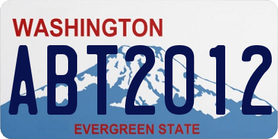 WA license plate ABT2012