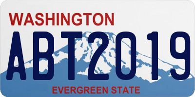 WA license plate ABT2019
