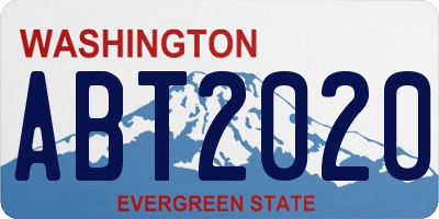 WA license plate ABT2020