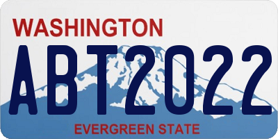 WA license plate ABT2022