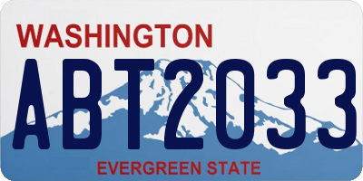 WA license plate ABT2033