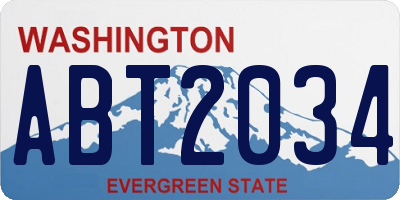 WA license plate ABT2034