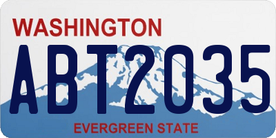 WA license plate ABT2035