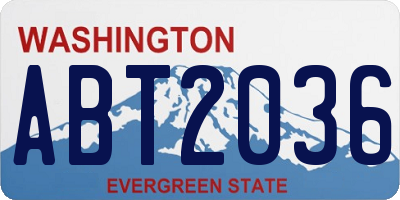 WA license plate ABT2036