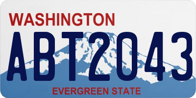 WA license plate ABT2043