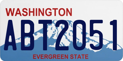 WA license plate ABT2051