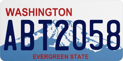 WA license plate ABT2058