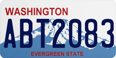 WA license plate ABT2083