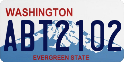 WA license plate ABT2102