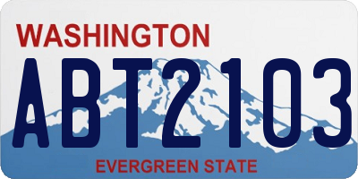 WA license plate ABT2103