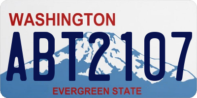WA license plate ABT2107