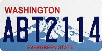 WA license plate ABT2114