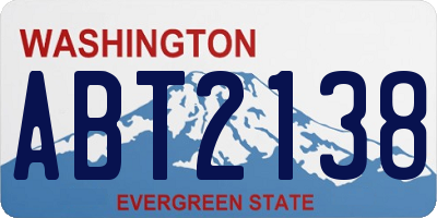 WA license plate ABT2138
