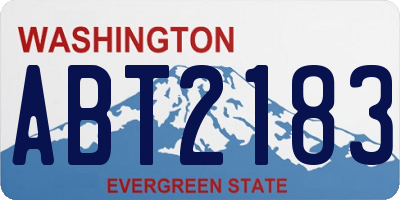 WA license plate ABT2183