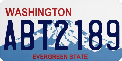 WA license plate ABT2189
