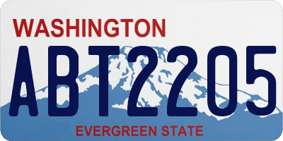 WA license plate ABT2205