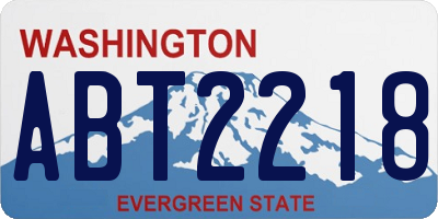 WA license plate ABT2218