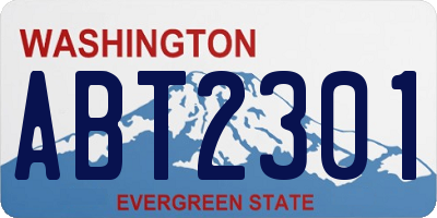 WA license plate ABT2301