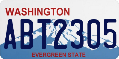 WA license plate ABT2305