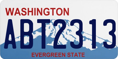 WA license plate ABT2313