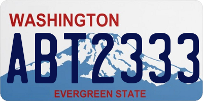WA license plate ABT2333