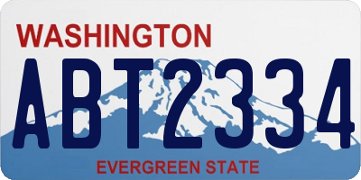 WA license plate ABT2334