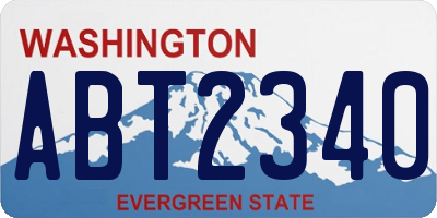 WA license plate ABT2340