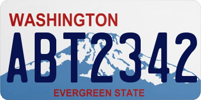 WA license plate ABT2342