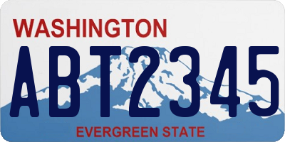 WA license plate ABT2345