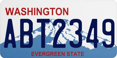 WA license plate ABT2349