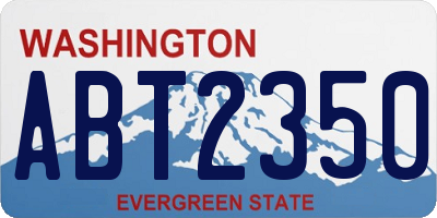 WA license plate ABT2350