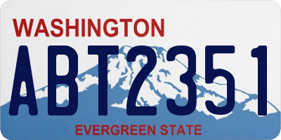 WA license plate ABT2351