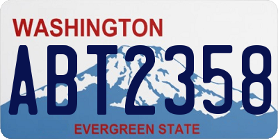 WA license plate ABT2358