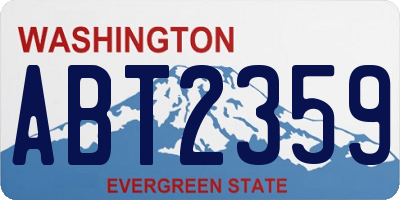 WA license plate ABT2359