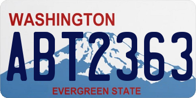 WA license plate ABT2363