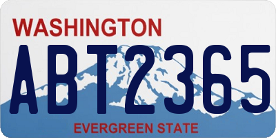 WA license plate ABT2365