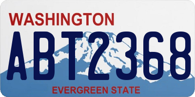 WA license plate ABT2368