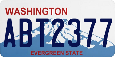 WA license plate ABT2377