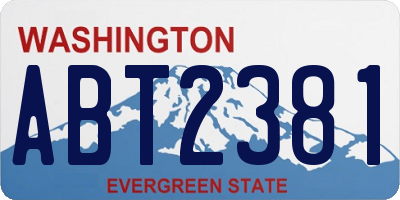 WA license plate ABT2381