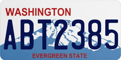 WA license plate ABT2385