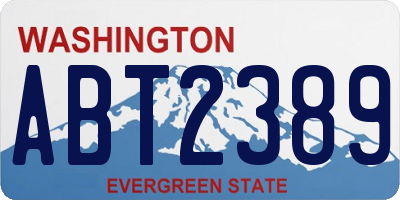 WA license plate ABT2389