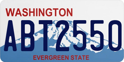 WA license plate ABT2550