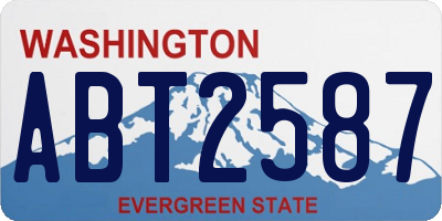 WA license plate ABT2587